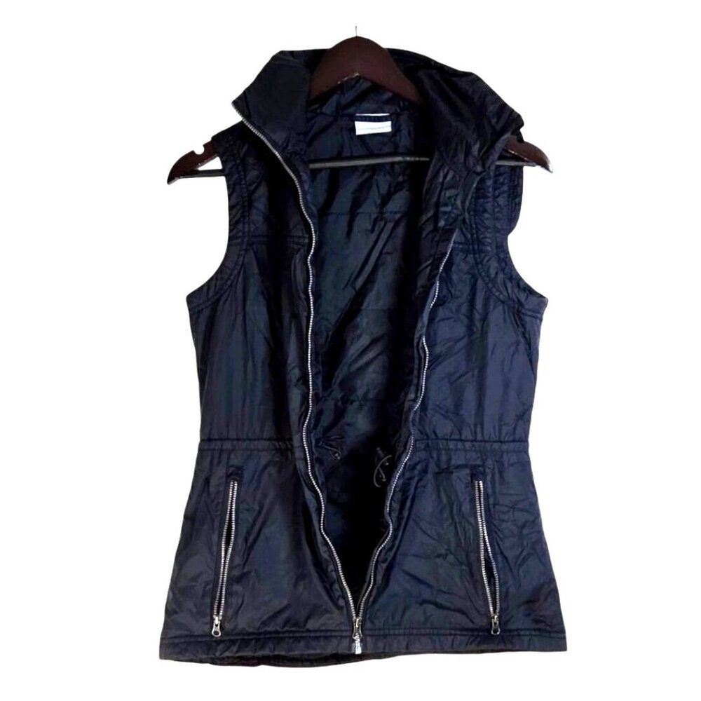 Columbia Mighty Lite Black Full Zip Hooded Nylon All Season Vest Size Small - Picture 3 of 8